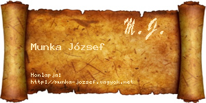 Munka József névjegykártya